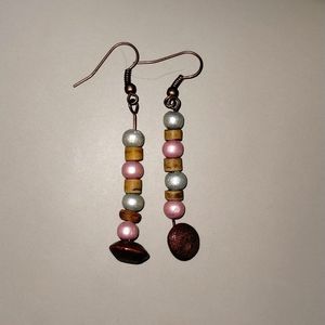 Wood bead earrings